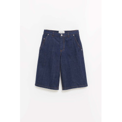 AMI INDIGO LOOSE BERMUDA SHORTS
